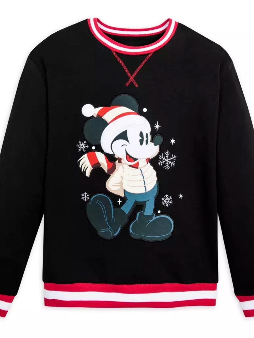 Disney Black Sweatshirt with Red and White Trim xl kids, small women’s